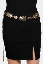 Gold Western Concho Chain Belt