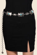 Silver Western Concho Chain Belt