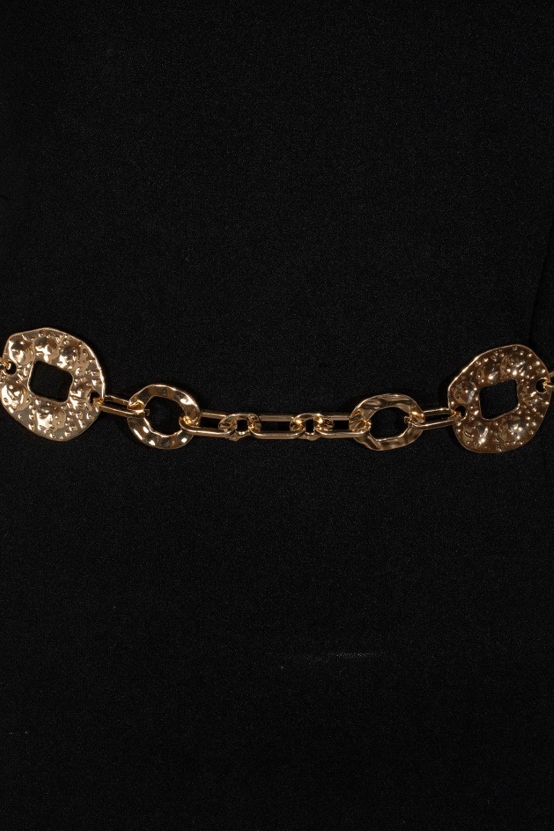 Gold Hammered Chain Belt