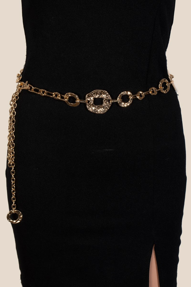 Gold Hammered Chain Belt