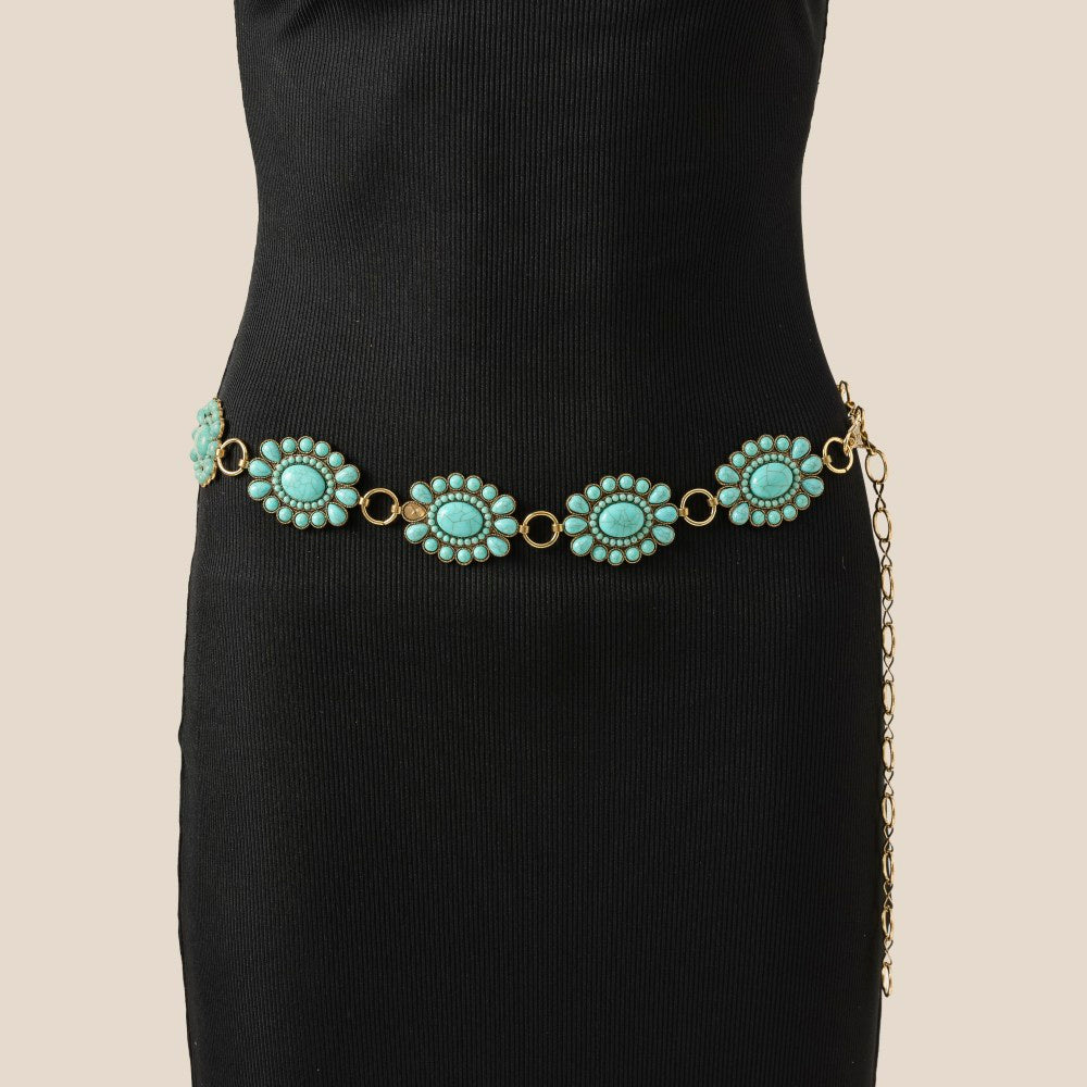 Gold Western Concho Chain Belt