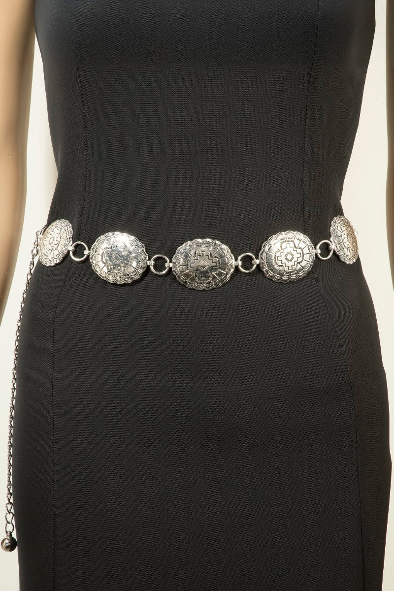 SILVER CROSS CHAIN BELT