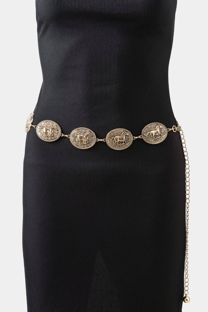 GOLD HORSE CHAIN BELT