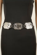 LARGE SILVER SQUARE CHAIN BELT