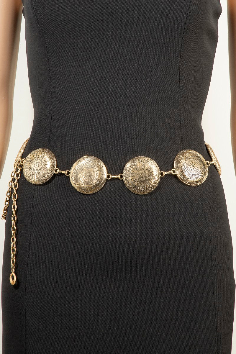 VINTAGE GOLD CIRCLE CHAINT BELT