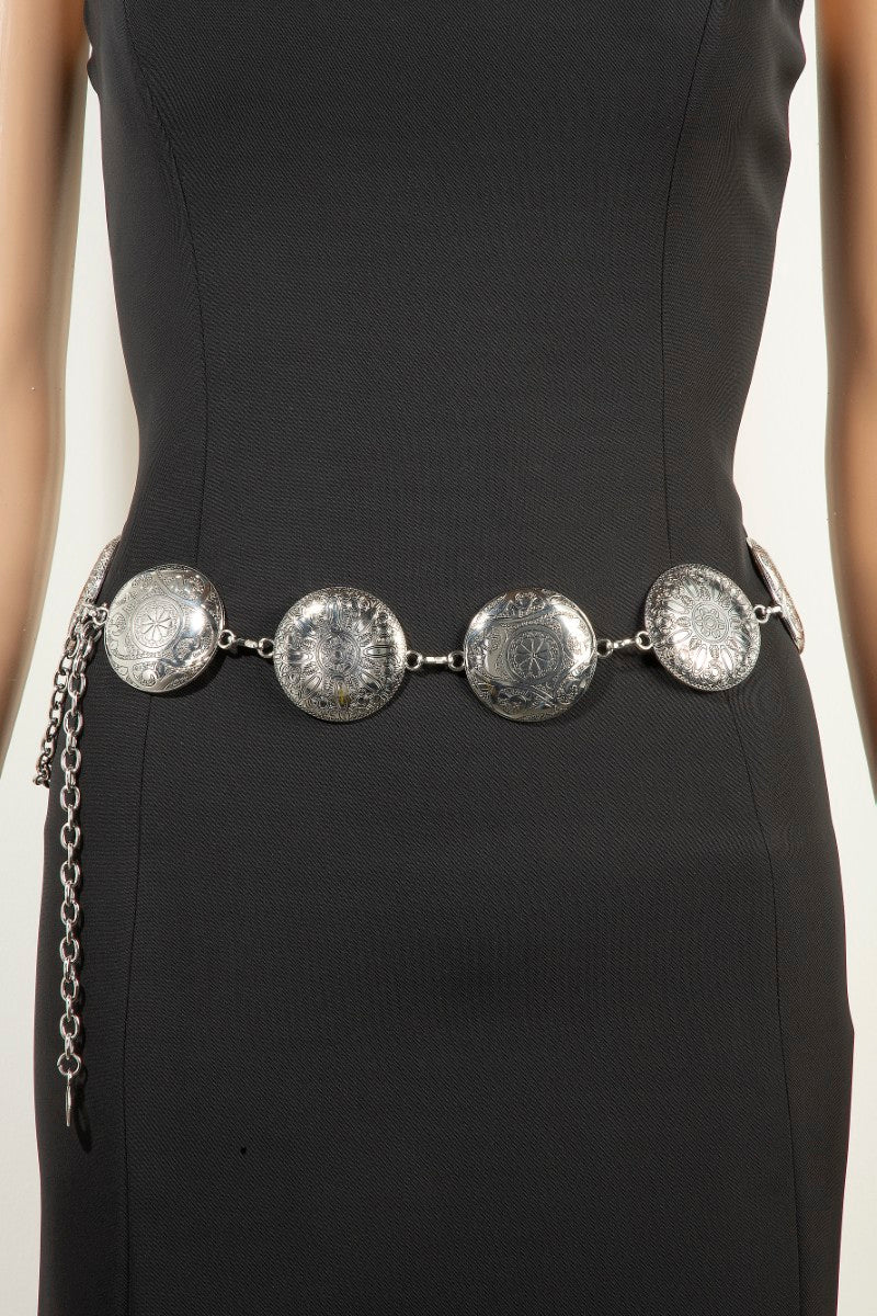 SILVER CIRCLE CHAIN BELT