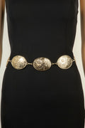 GOLD OVAL CONCHO CHAIN BELT