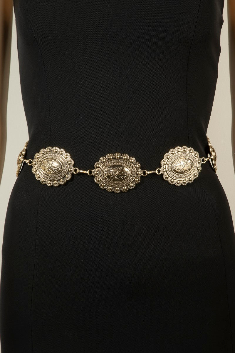 GOLD CONCHO CHAIN BELT
