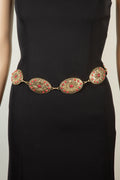 GOLD RED CONCHO CHAIN BELT