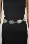 SILVER CONCHO CHAIN BELT