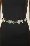 GOLD BEAD FISH CHAIN BELT