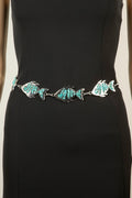 SILVER BEAD FISH CHAIN BELT