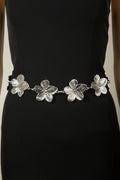 SILVER FLOWER CHAIN BELT