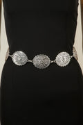 SILVER FLOWER CHAIN BELT