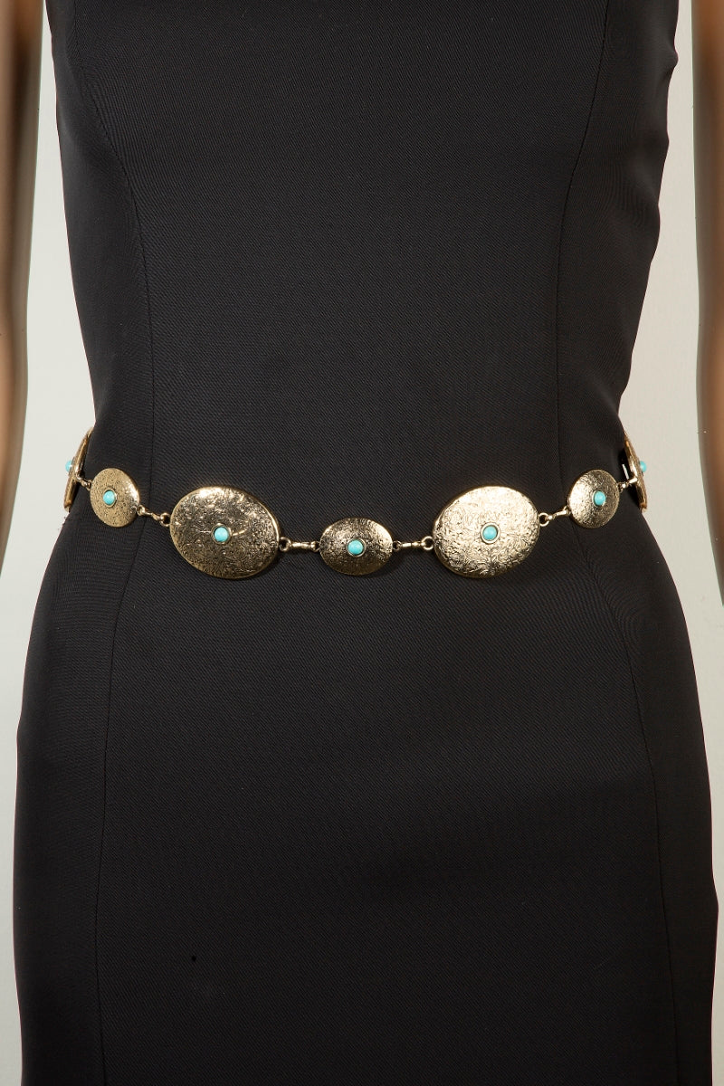 GOLD CONCHO CHAIN BELT