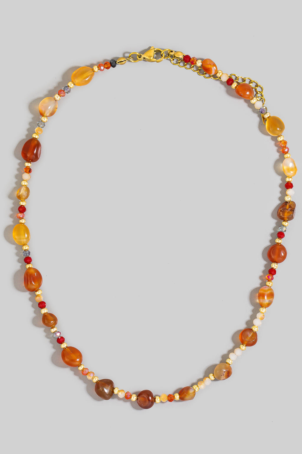 ORANGE RED BEAD NECKLACE