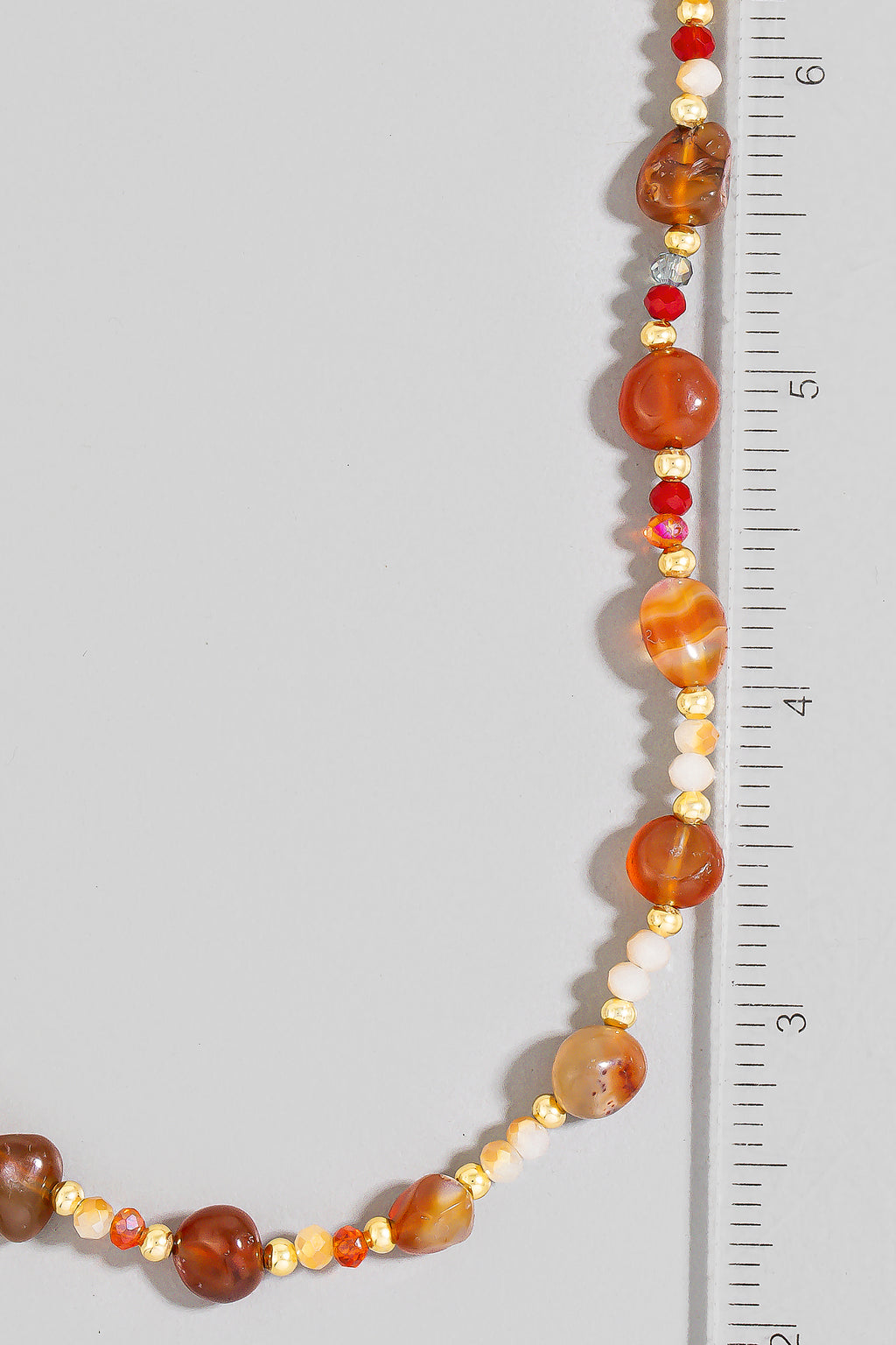 ORANGE RED BEAD NECKLACE