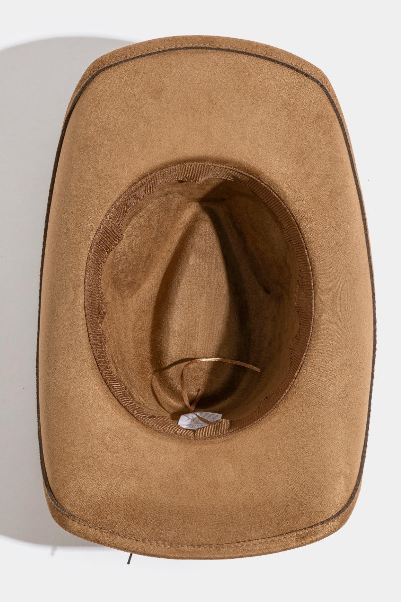 BROWN COWBOY HAT WITH LONGHORN
