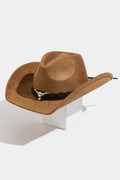 BROWN COWBOY HAT WITH LONGHORN BAND