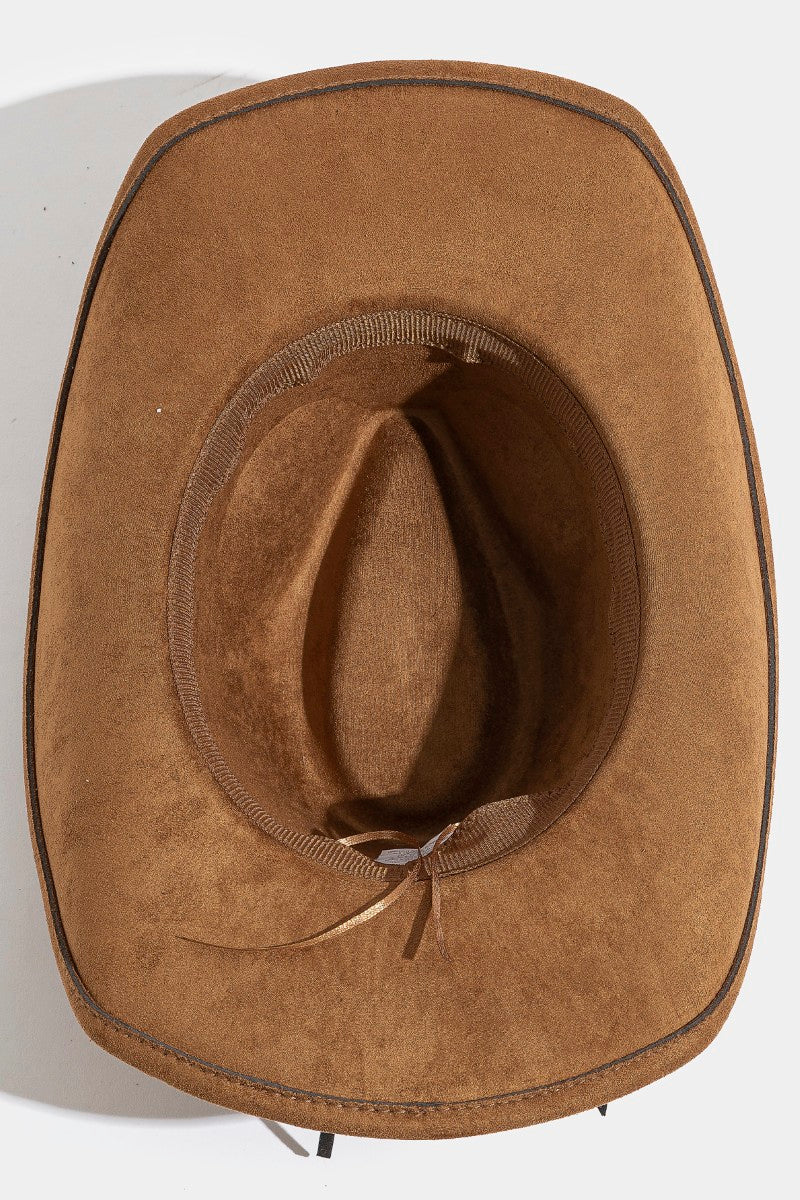BROWN COWBOY HAT WITH LONGHORN BAND