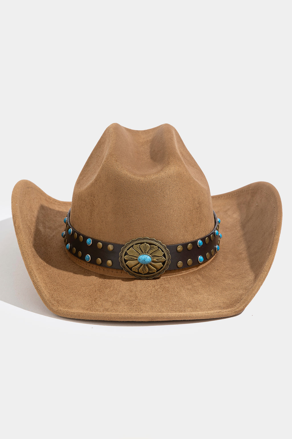 BROWN COWBOY HAT WITH LONGHORN BAND