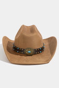 BROWN COWBOY HAT WITH LONGHORN BAND