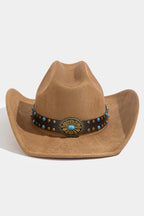 BROWN COWBOY HAT WITH LONGHORN BAND