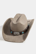 KHAKI COWBOY HAT WITH WESTERN BUCKLE