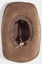 CHOCOLATE COWBOY HAT WITH BLUE GEMS