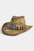 COWBOY HAT WITH BUCKLE AND BEAD DETAIL