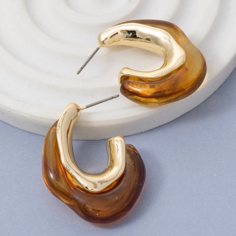 RESIN GOLD EARRINGS