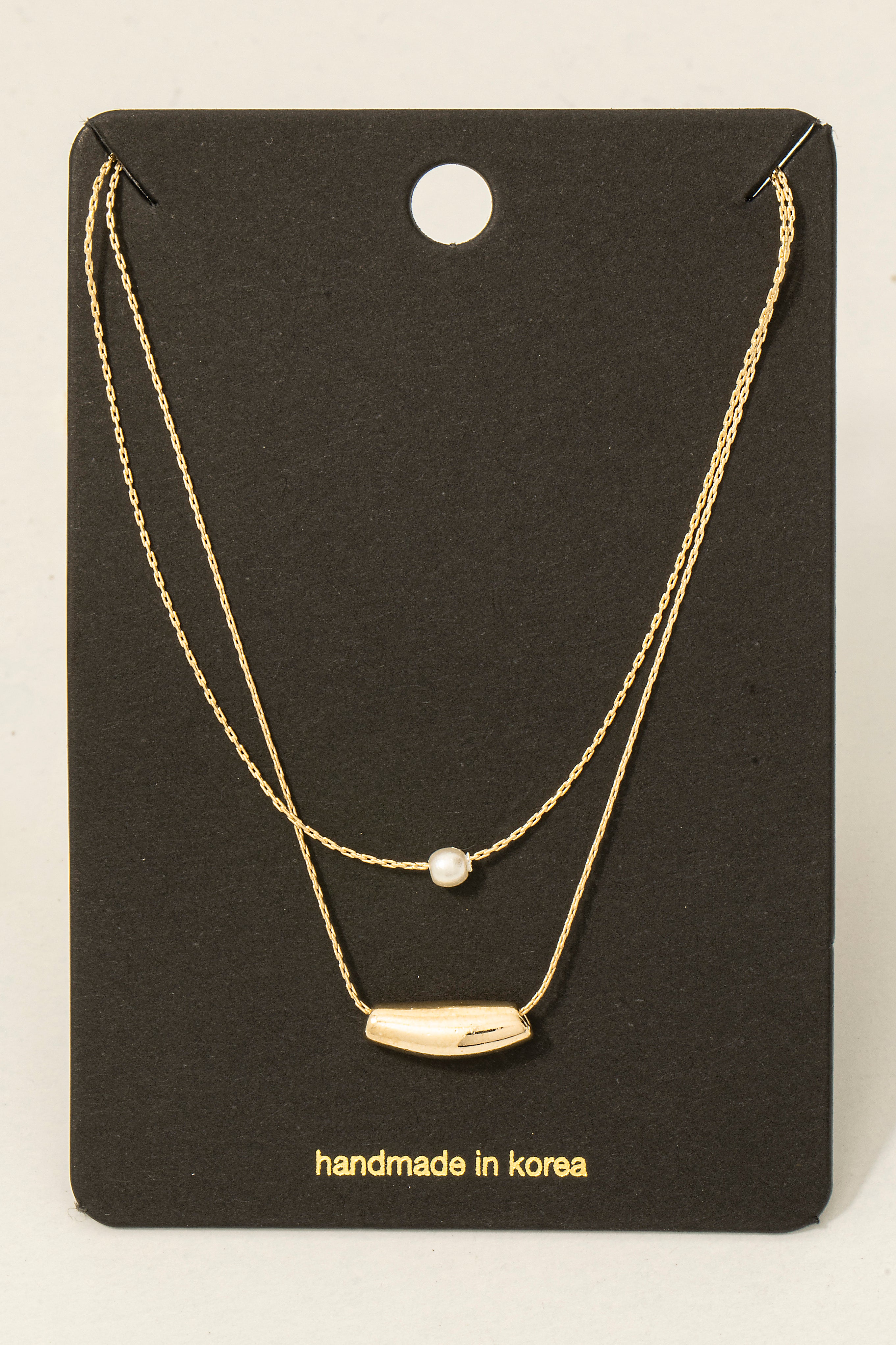 PEARL LAYERED GOLD NECKLACE