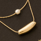 PEARL LAYERED GOLD NECKLACE