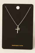 SILVER THREE CROSS NECKLACE