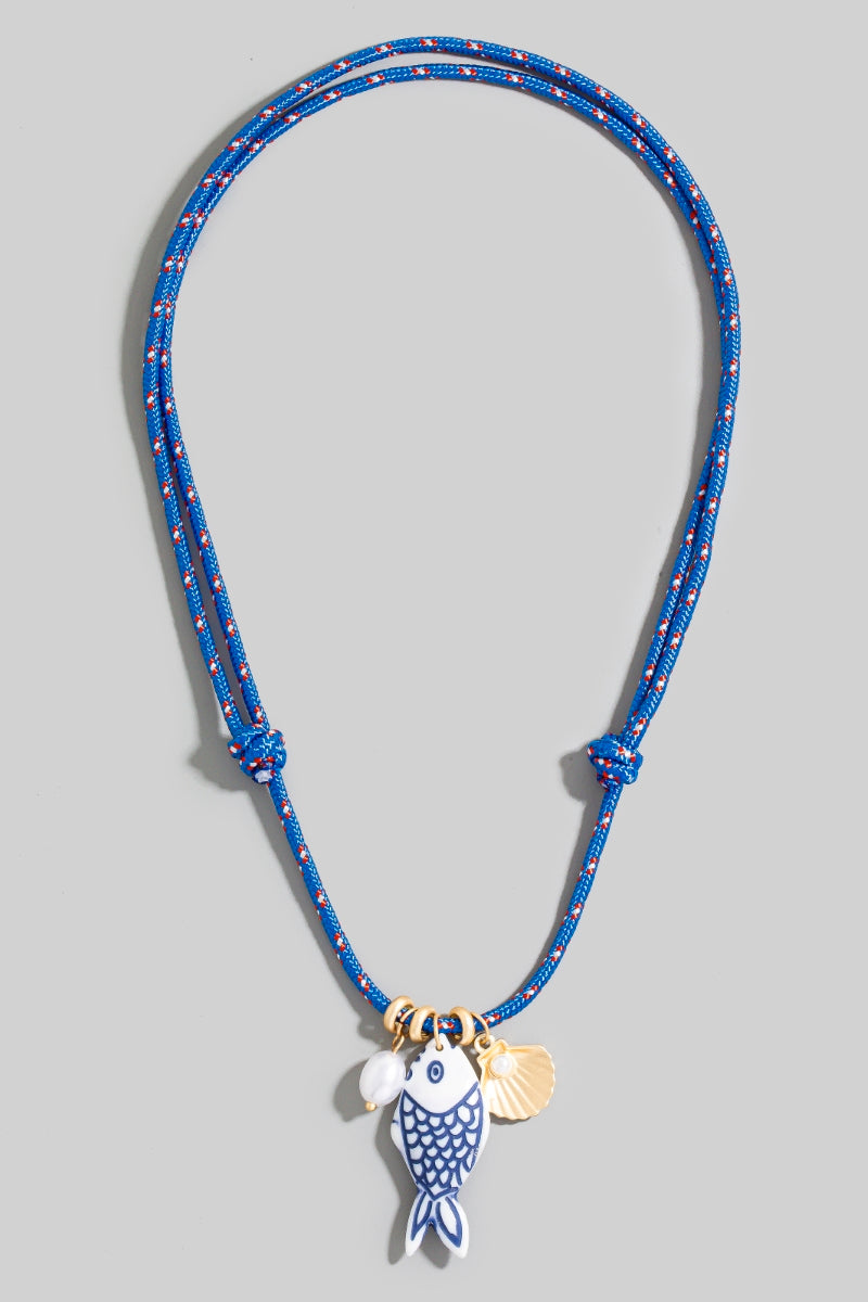 BLUE FISH ROPE NECKLACE