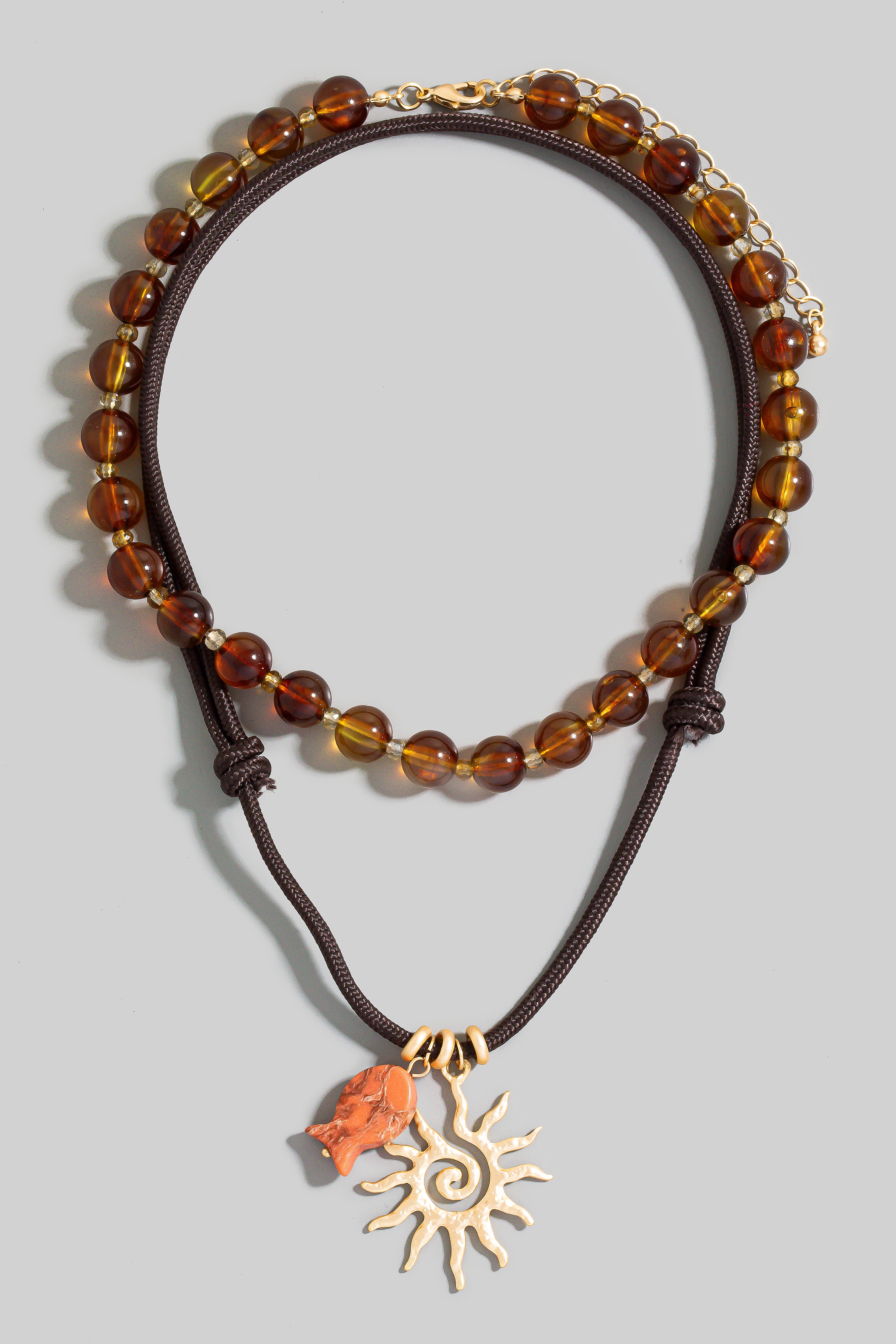 OVER THE SUN FISH LAYERED NECKLACE