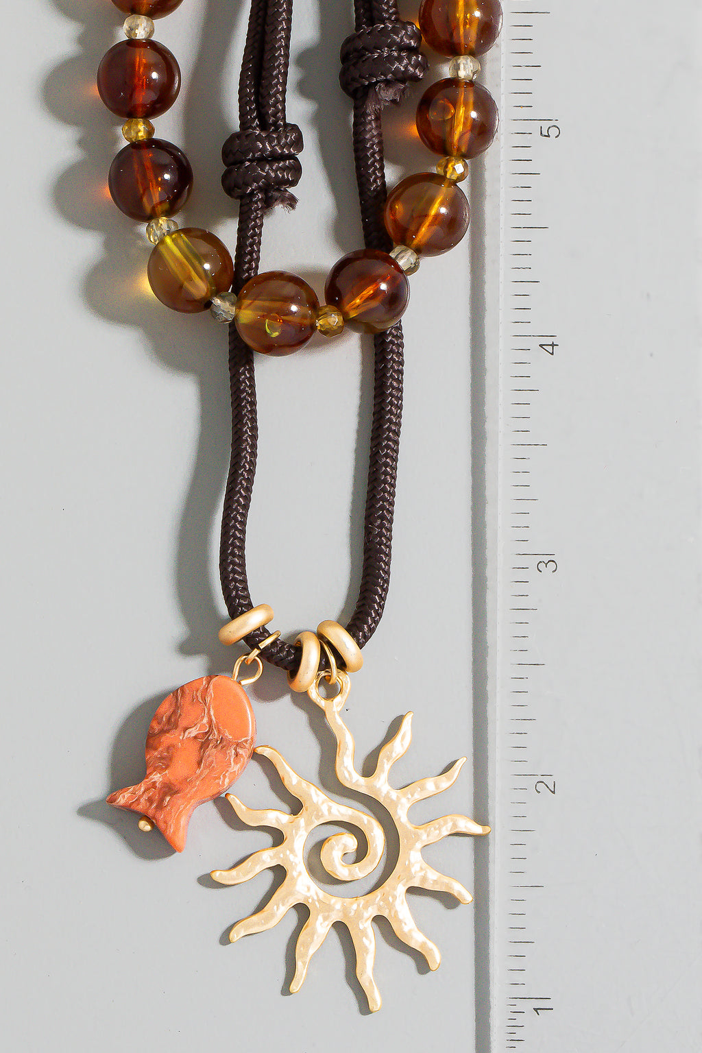 OVER THE SUN FISH LAYERED NECKLACE