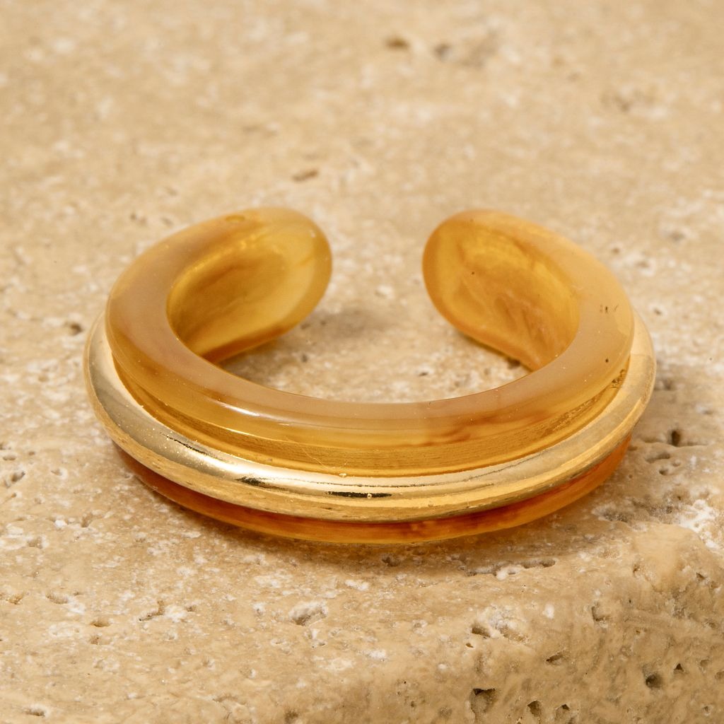 RESIN ACCENT GOLD OPEN BAND RING
