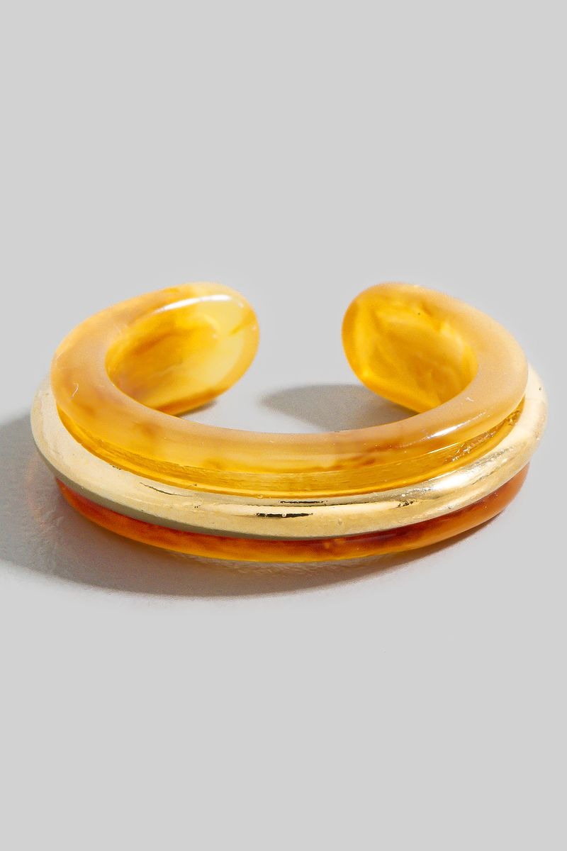 RESIN ACCENT GOLD OPEN BAND RING