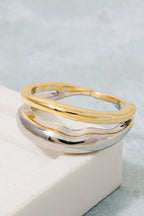 GOLD AND SILVER DOUBLE LAYERED RING