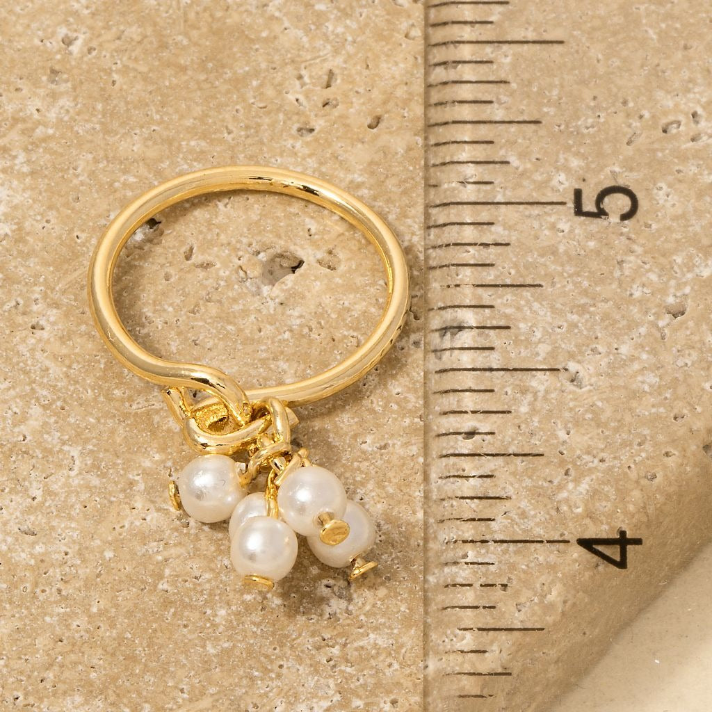 PEARL BEAD CHARMS RING