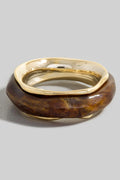 ACRYLIC BROWN AND GOLD BAND RING