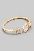 GOLD OVAL MARQUISE RHINESTONE OPEN RING