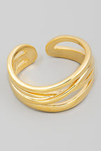 GOLD FOUR LANE RING