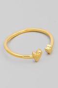GOLD DOUBLE HEART OPEN RING