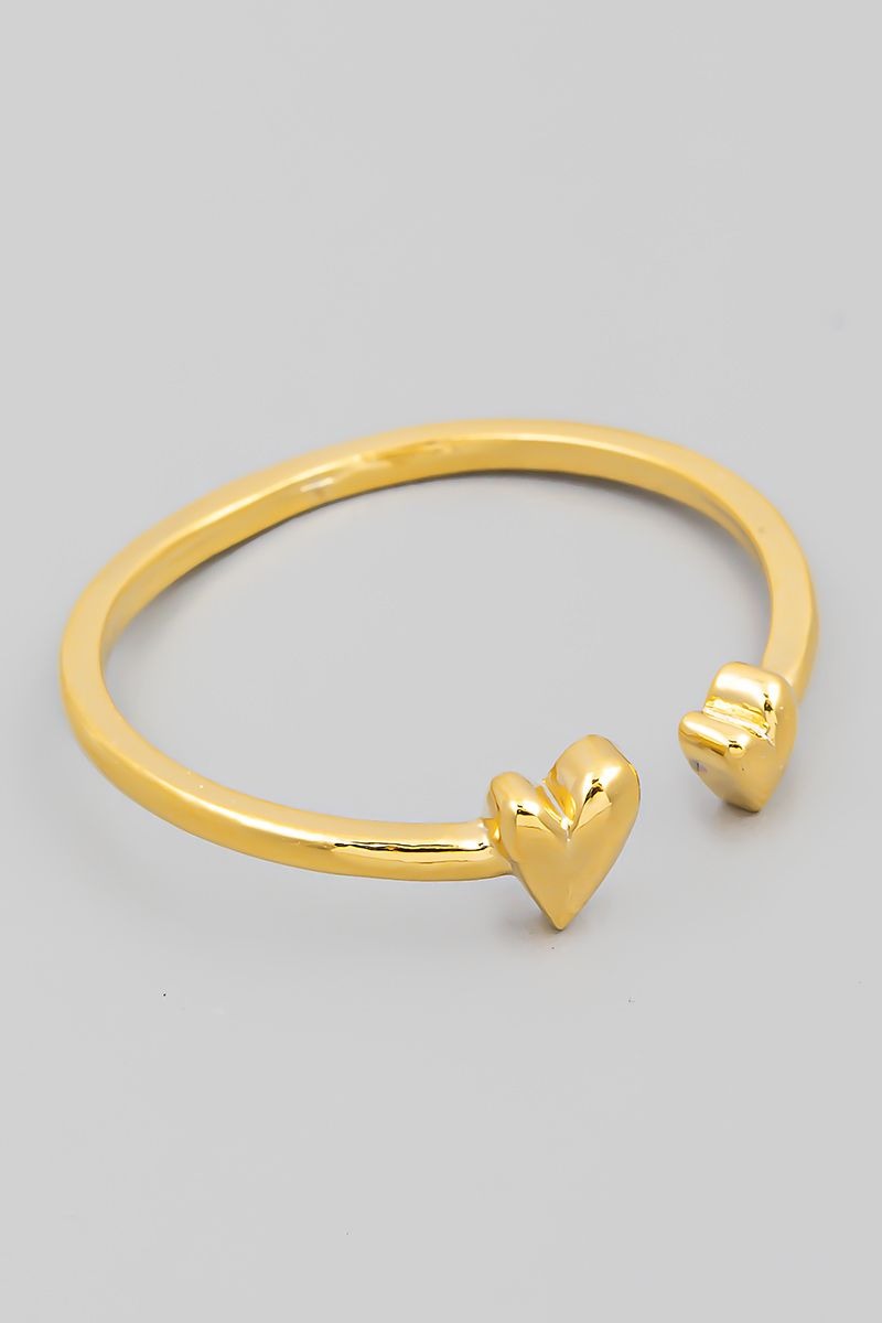 GOLD DOUBLE HEART OPEN RING