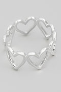 SILVER OPEN HEART SHAPE RING