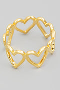 GOLD OPEN HEART SHAPE RING