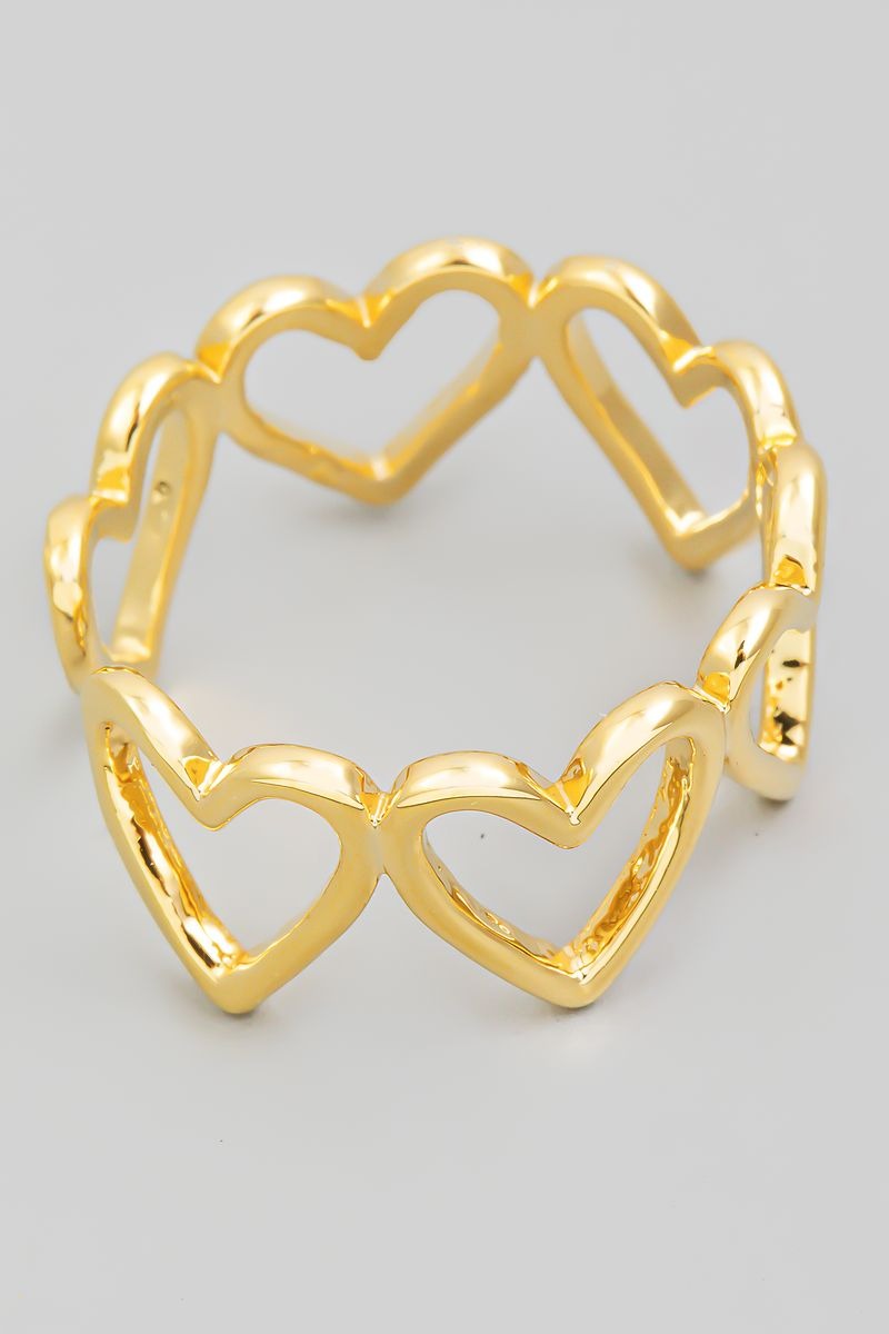GOLD OPEN HEART SHAPE RING