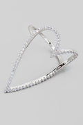 SILVER RHINESTONE HEART CUTOUT RING